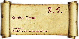 Krcho Irma névjegykártya