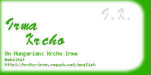 irma krcho business card